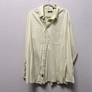 Burberry Men XL Plaid Button-Up Shirt Yellow White Plaid Quiet Luxury Old Money